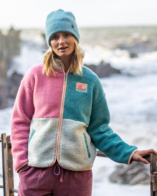 Emery Wave - Womens Zip Fleece - Pink