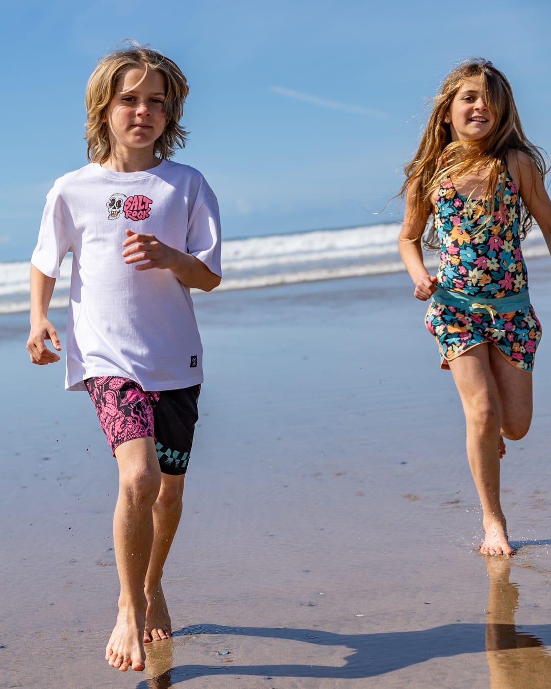 Lush Waves Kids Short Sleeve T-Shirt in White