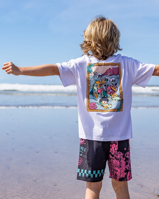 Lush Waves Kids Short Sleeve T-Shirt in White