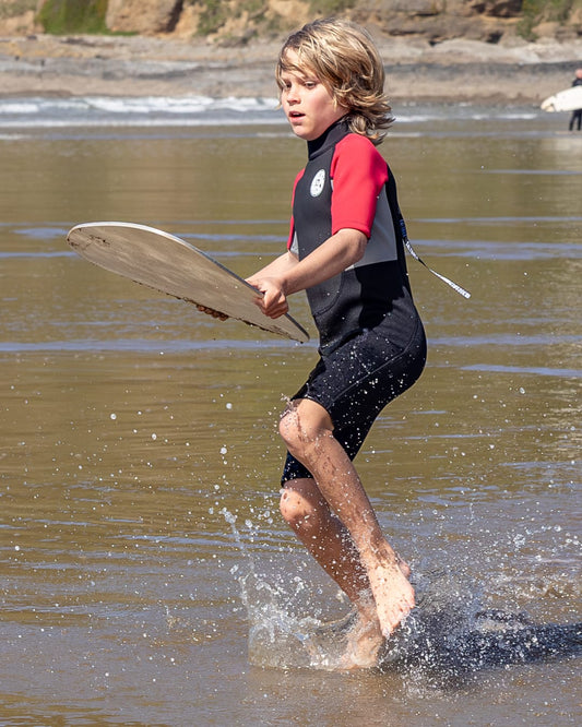 Core Boys 3/2 Shortie Wetsuit in Black/Red