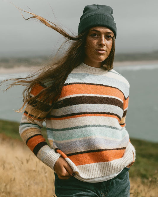 Lyris Womens Striped Jumper in Orange