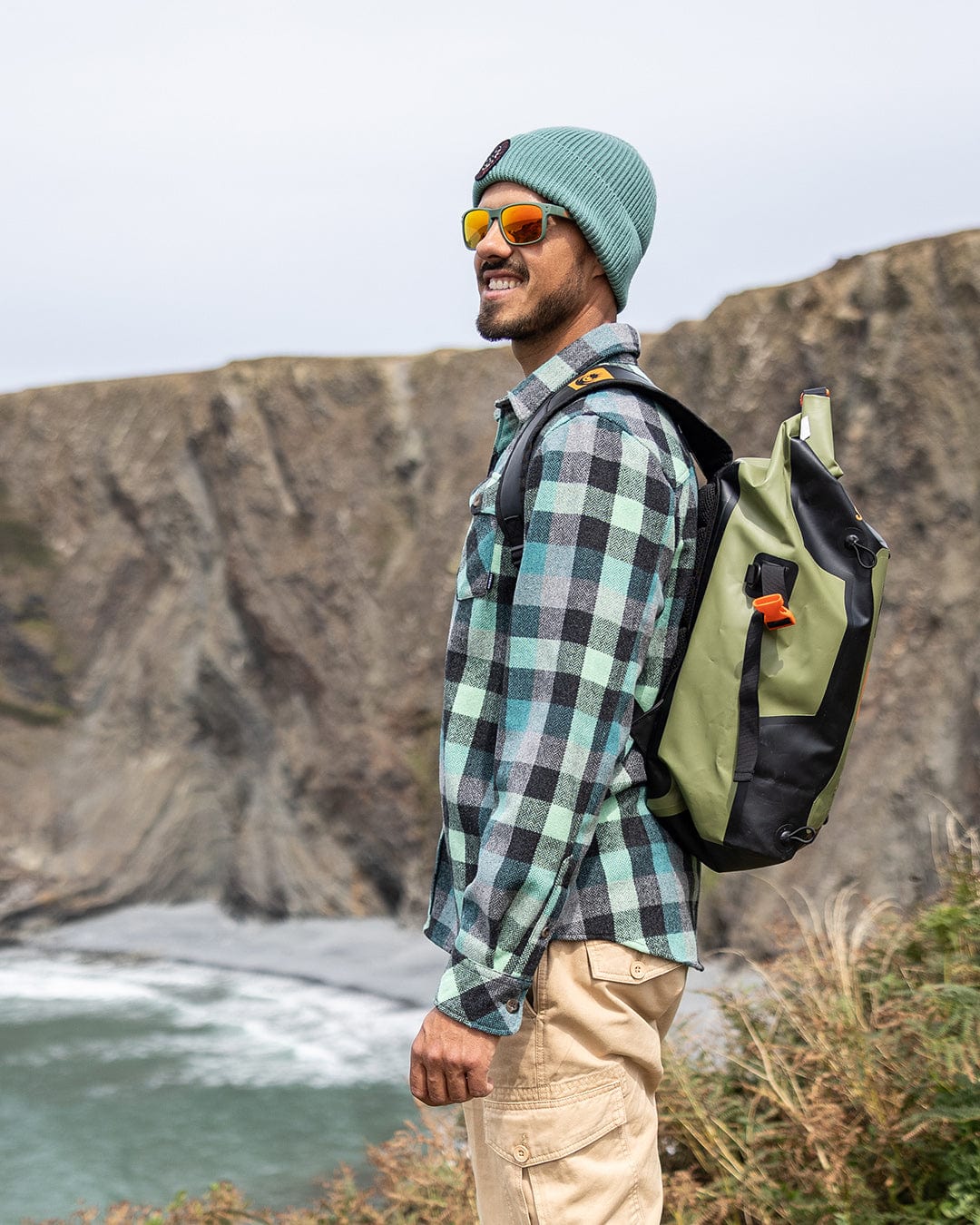 Wilfred - Mens Check Flannel Shirt - Green/Blue