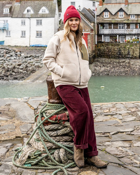 Astra Fleece - Womens Reversible Gilet - Green/Cream