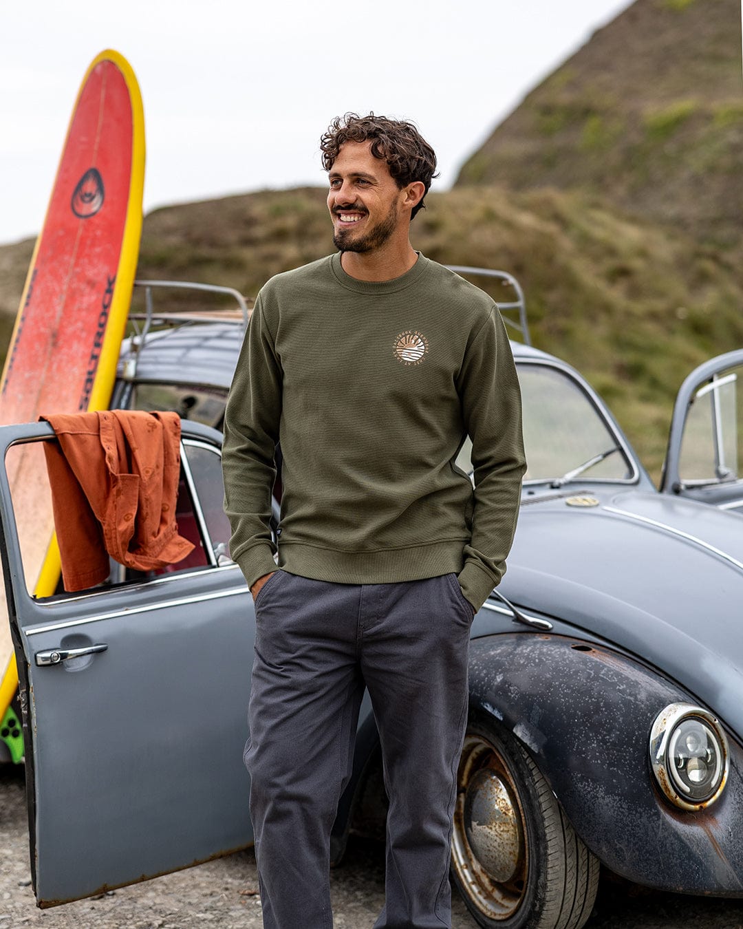 Yin Yang Sun - Mens Sweatshirt - Green