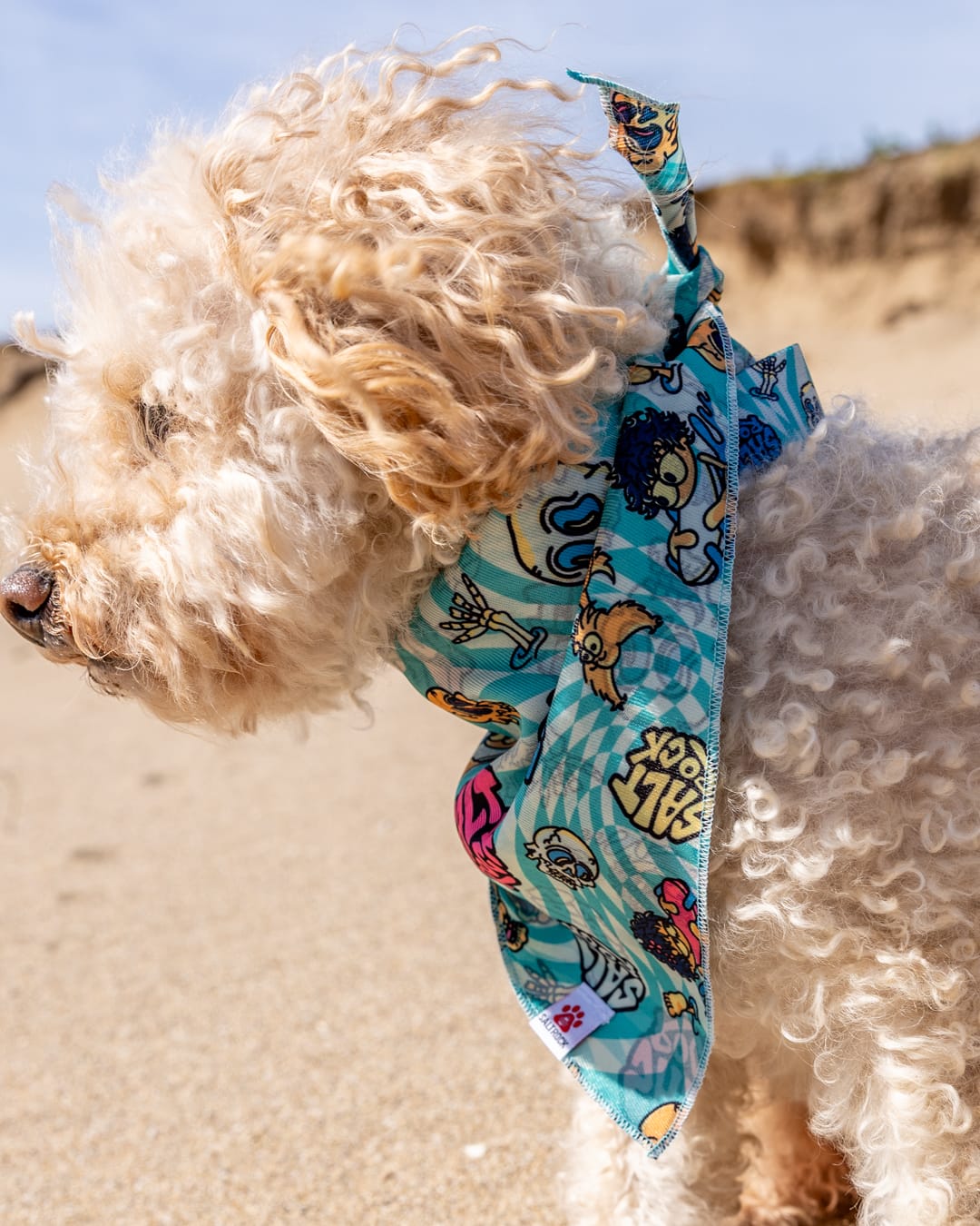 Lush Waves Dog Bandana in Light Blue