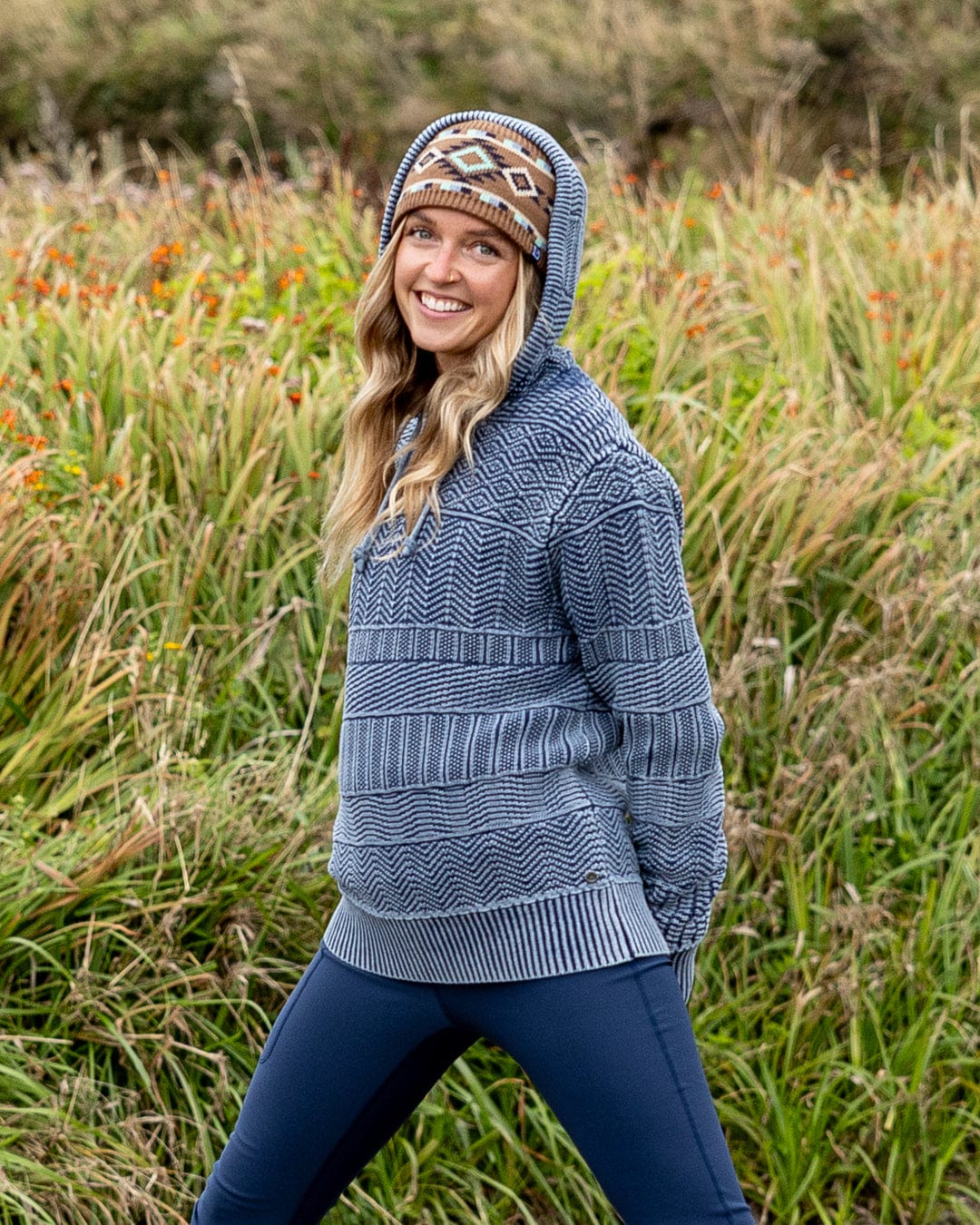 Noa - Womens Hooded Jumper - Blue