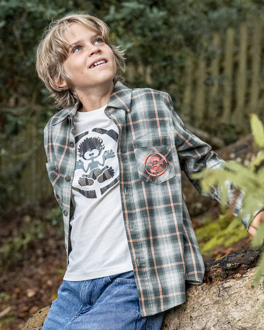 Tok Miles Kids Check Shirt in Green