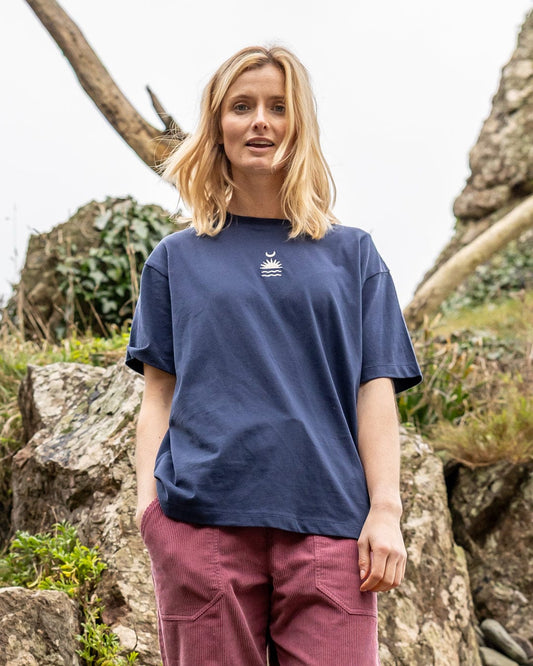 Equinox - Womens Oversized Short Sleeve T-Shirt - Blue