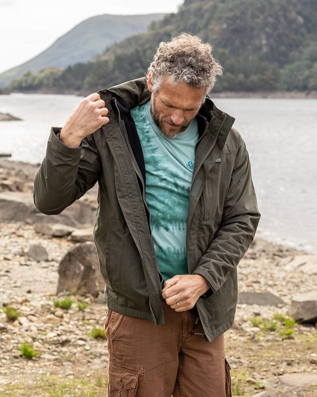 Verses - Mens Water Resistant 3 in 1 Jacket - Green
