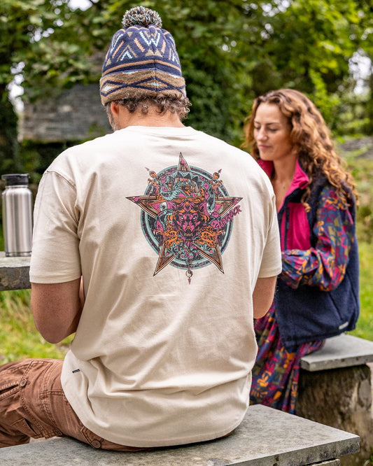 Wolfscale II - Mens Oversized Short Sleeve T-Shirt - Cream