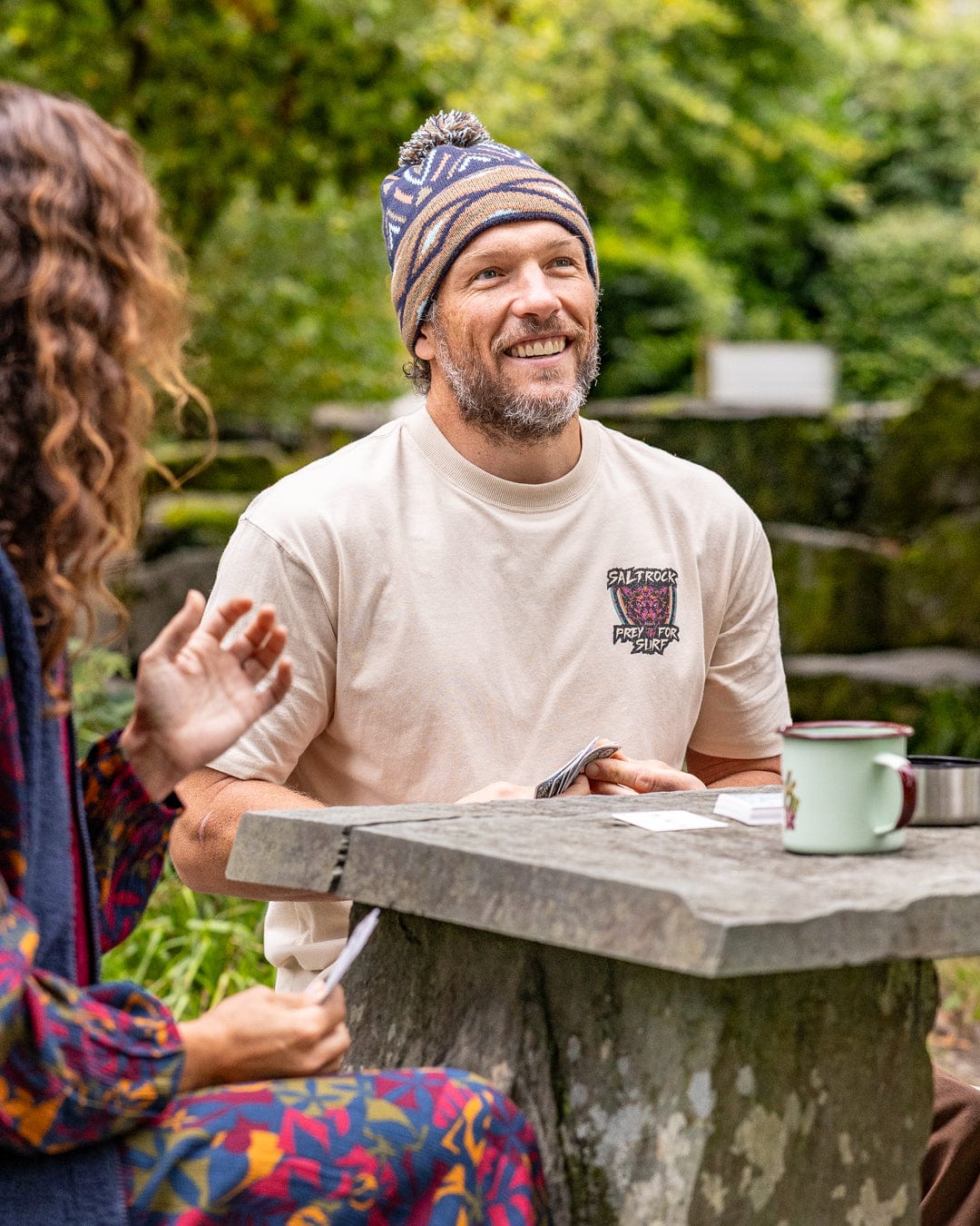 Wolfscale II - Mens Oversized Short Sleeve T-Shirt - Cream