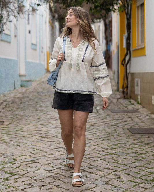 Tia Womens Blouse in White