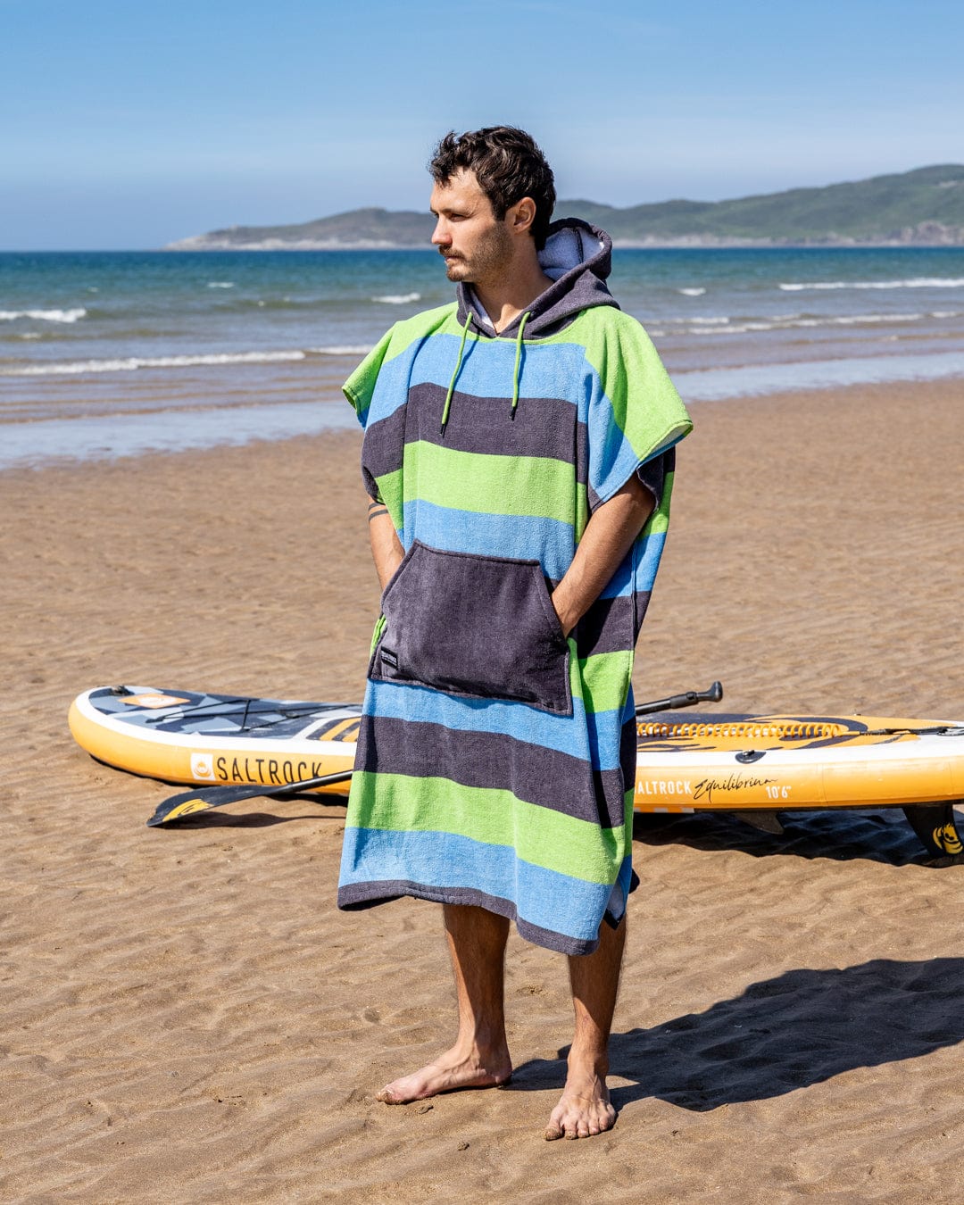 Striped - Changing Towel - Blue/Green