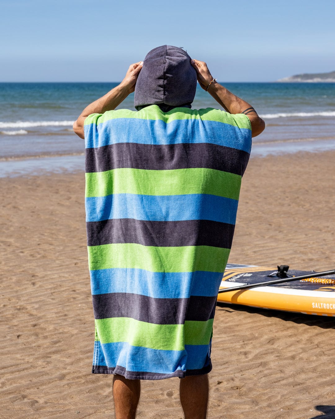 Striped - Changing Towel - Blue/Green