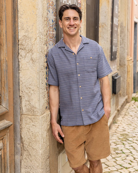 Resort Shirt Mens Short Sleeve Shirt in Blue