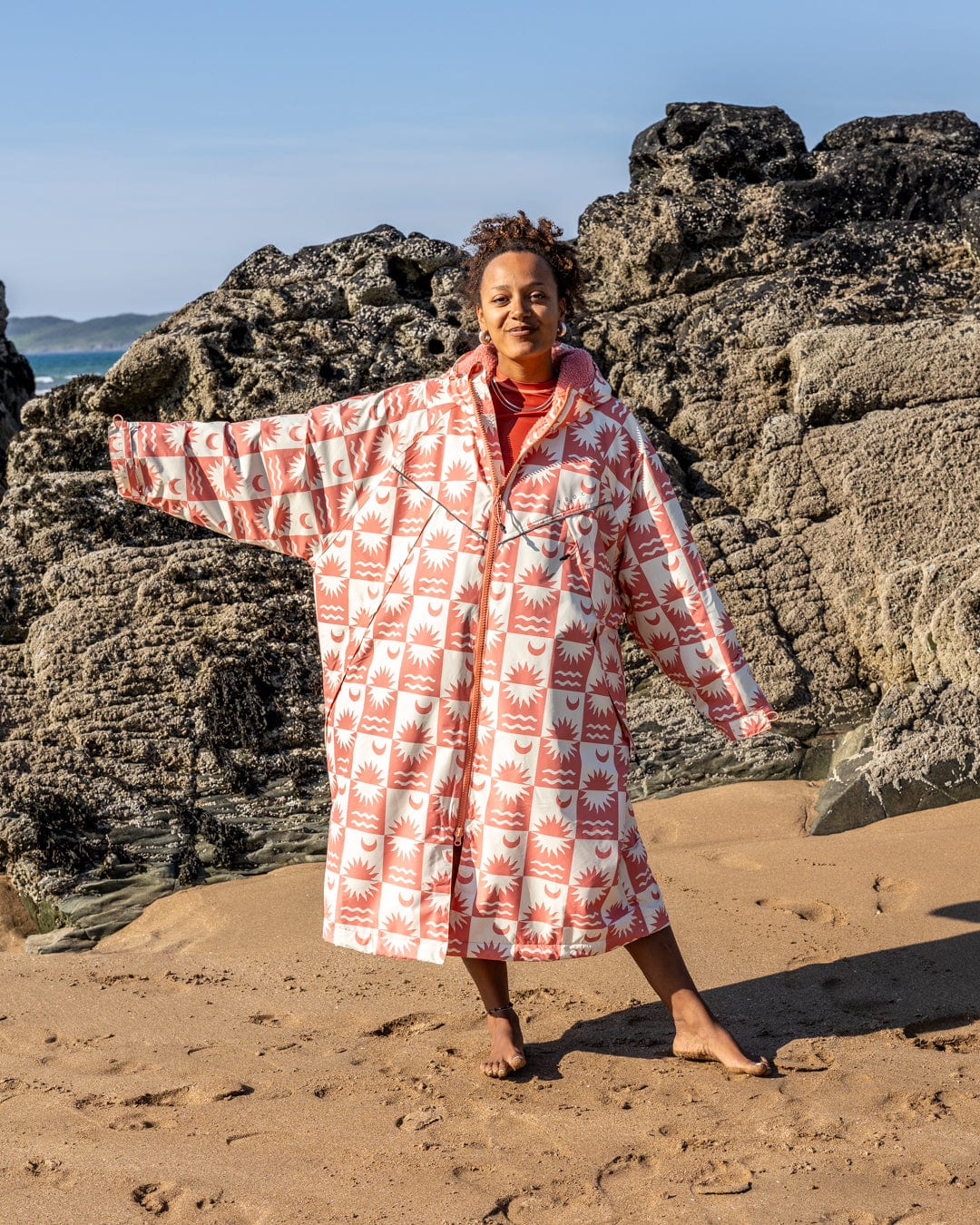 Recycled Changing Robe - Equinox - Coral