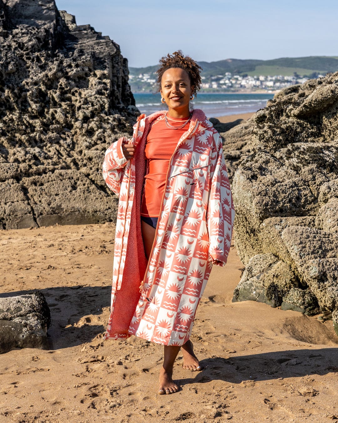 Recycled Changing Robe - Equinox - Coral