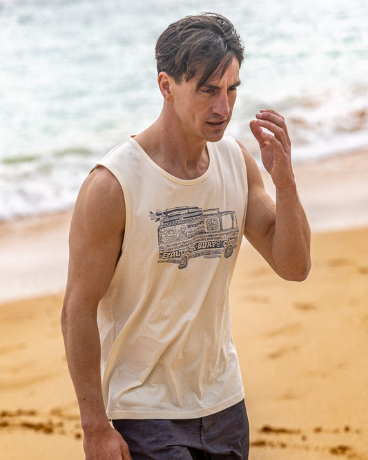 Trail Bus - Mens Vest - Cream