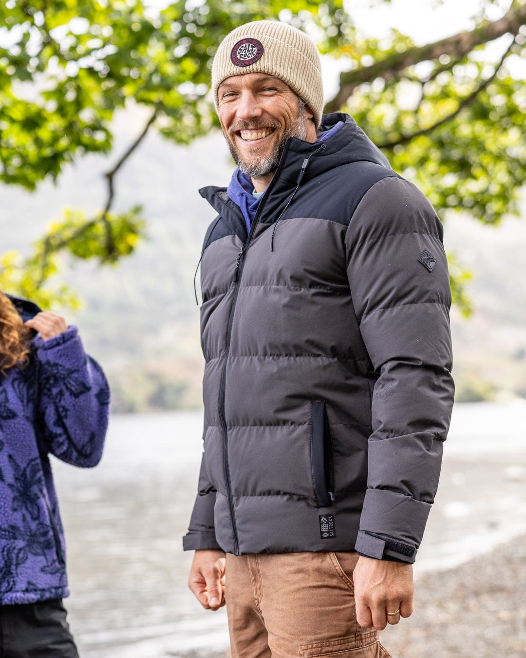 Dune - Mens Water Resistant Padded Jacket - Black/Grey