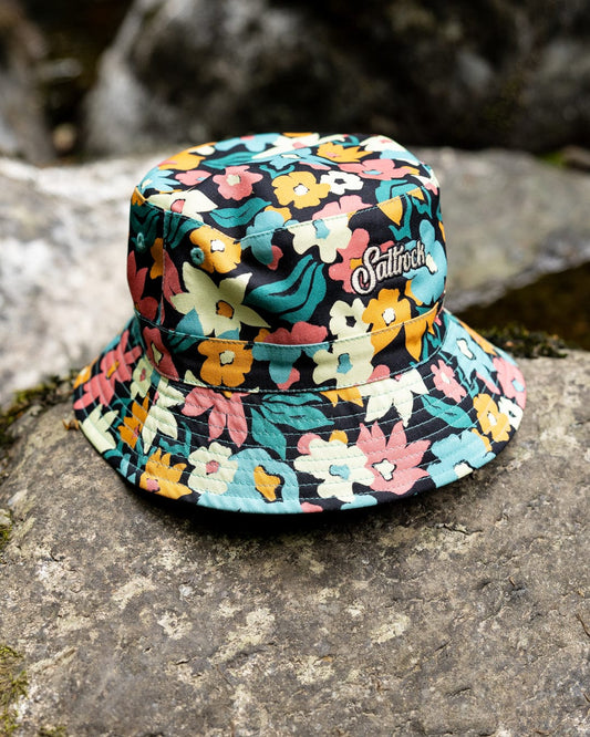 Holidaze - Floral Reversible Bucket Hat - Blue