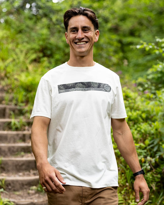 Warp Surf Stripe - Mens Short Sleeve T-Shirt - Cream