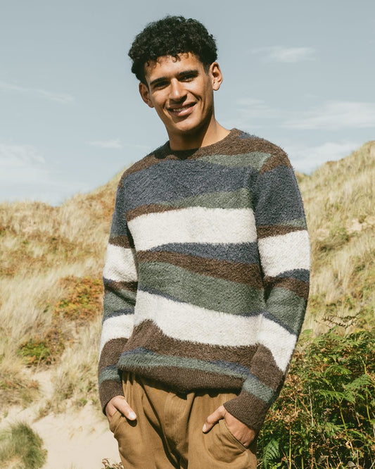 Landscape Mens Knitted Jumper in Blue
