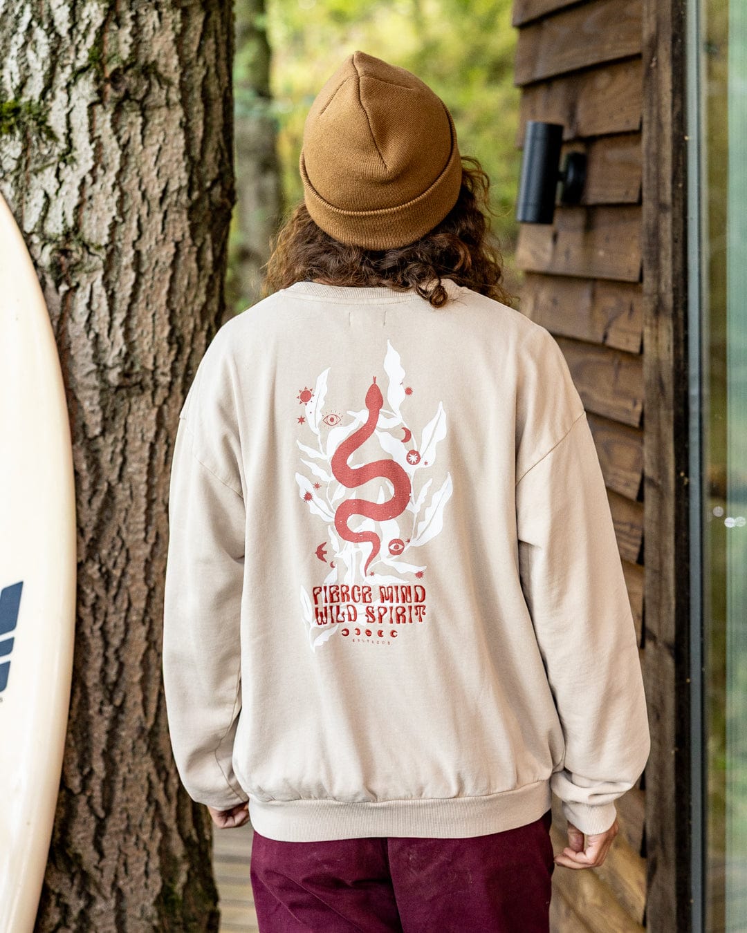 Charmer - Womens Oversized Sweat Shirt - Light Brown