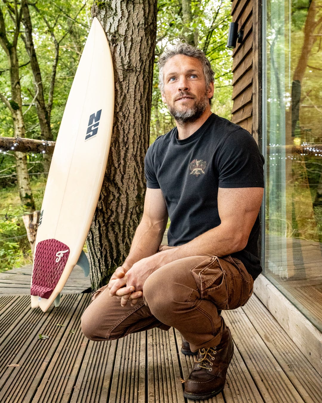 Stag Tattoo - Mens Short Sleeve T-Shirt - Black