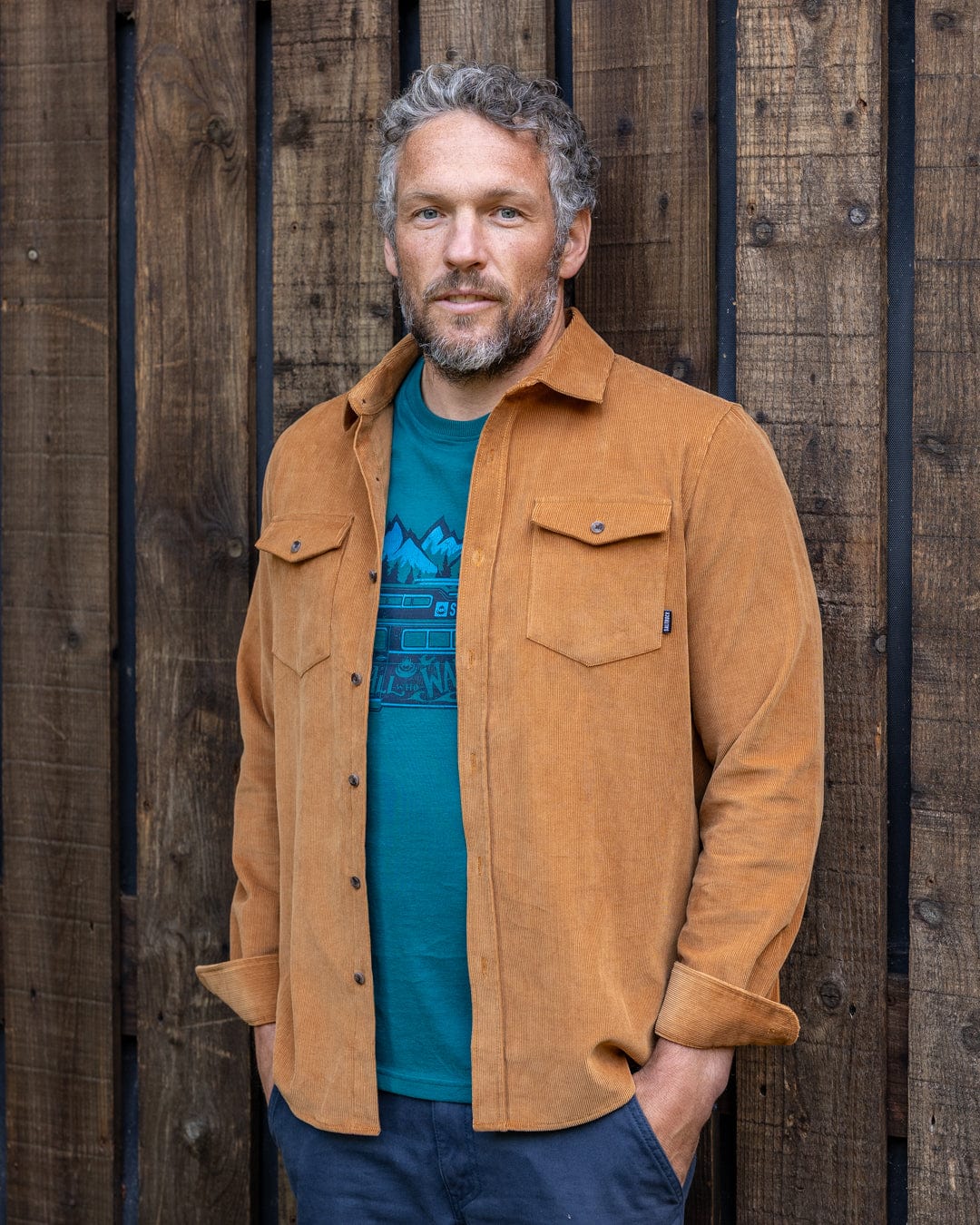 Lyon - Mens Corduroy Shirt - Tan