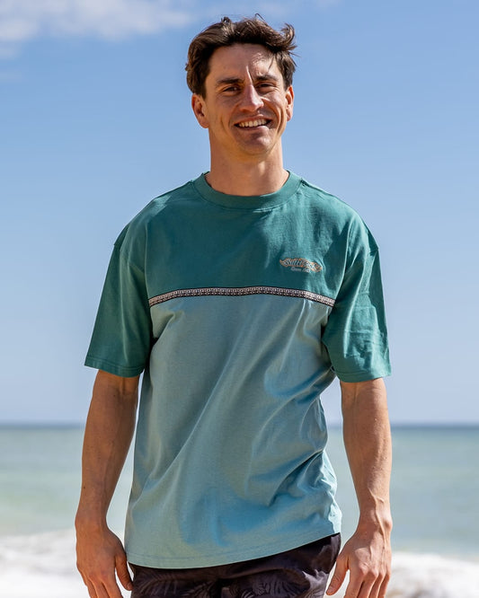Heritage Logo Mens Short Sleeve T-Shirt in Teal
