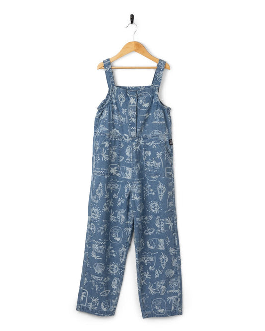 Island Life Kids Dungarees in Bright Blue