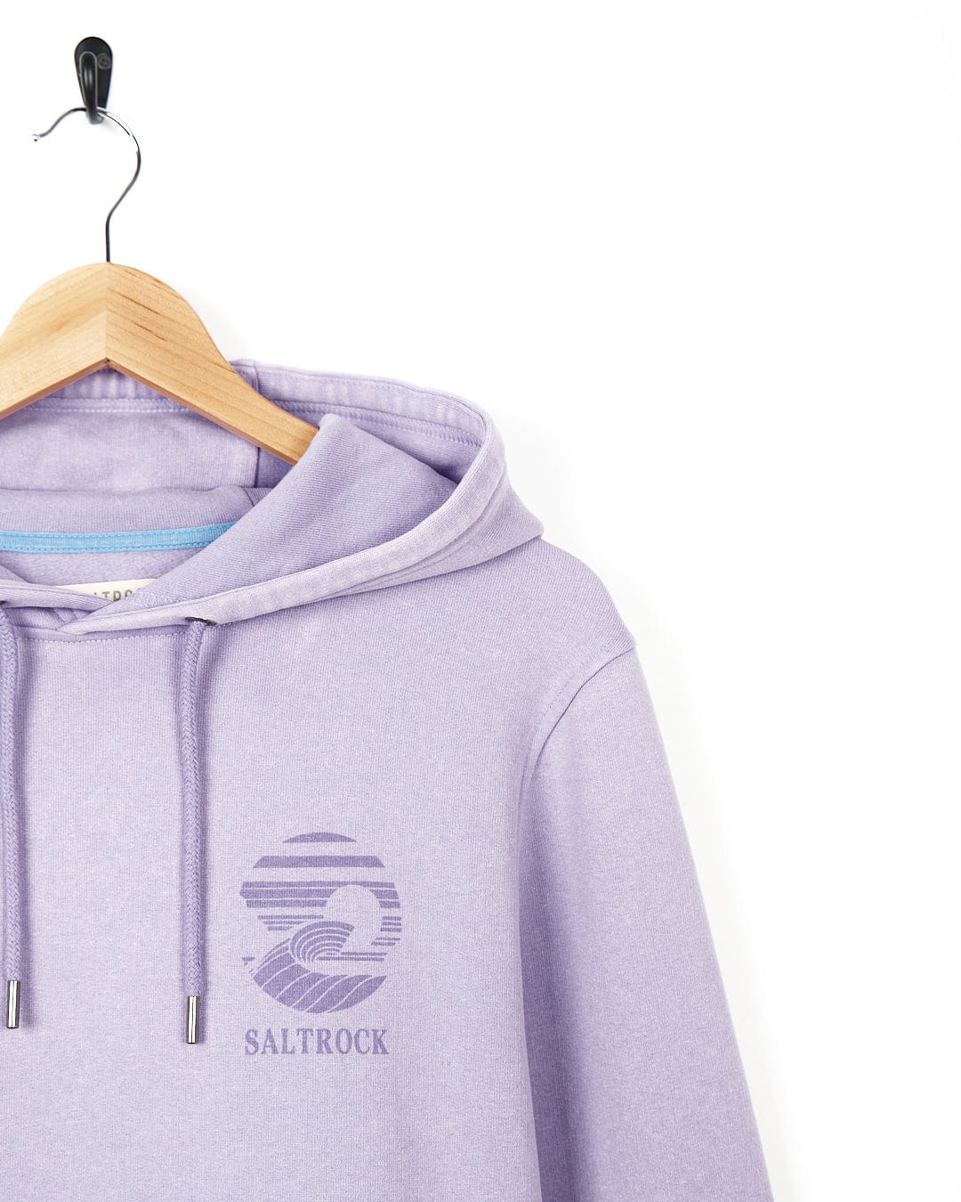 A Saltrock Mens Pop Hoodie in Purple with a logo on it.