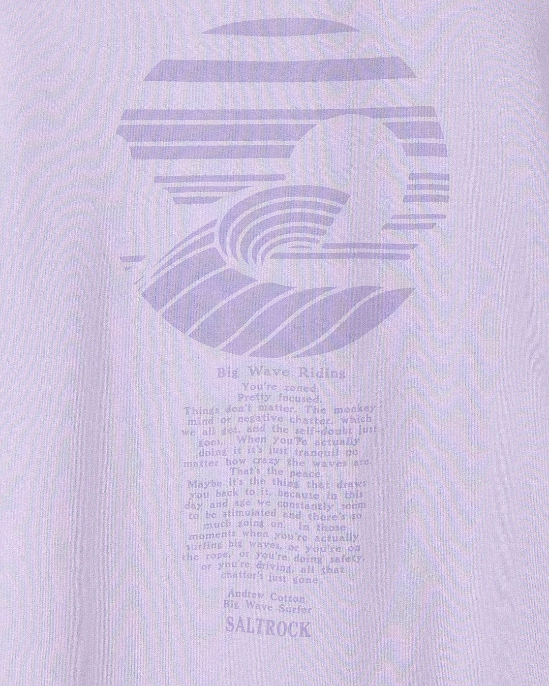 A Saltrock Atlantic - Mens Pop Hoodie - Purple with an image of a wave on it.