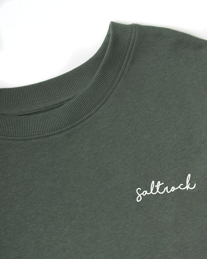 A Velator - Long Sleeve Sweatshirt - Khaki with soft fabric and Saltrock branding, featuring the word saltick.