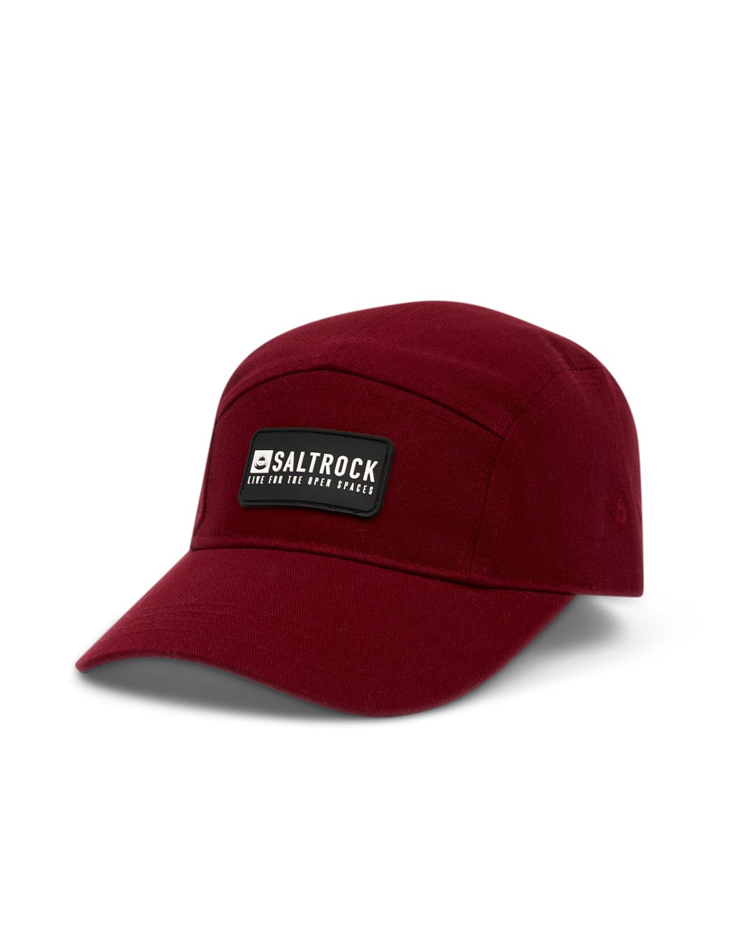 Saltrock Boardwalk - 5 Panel Cap - Red with Saltrock logo on white background.