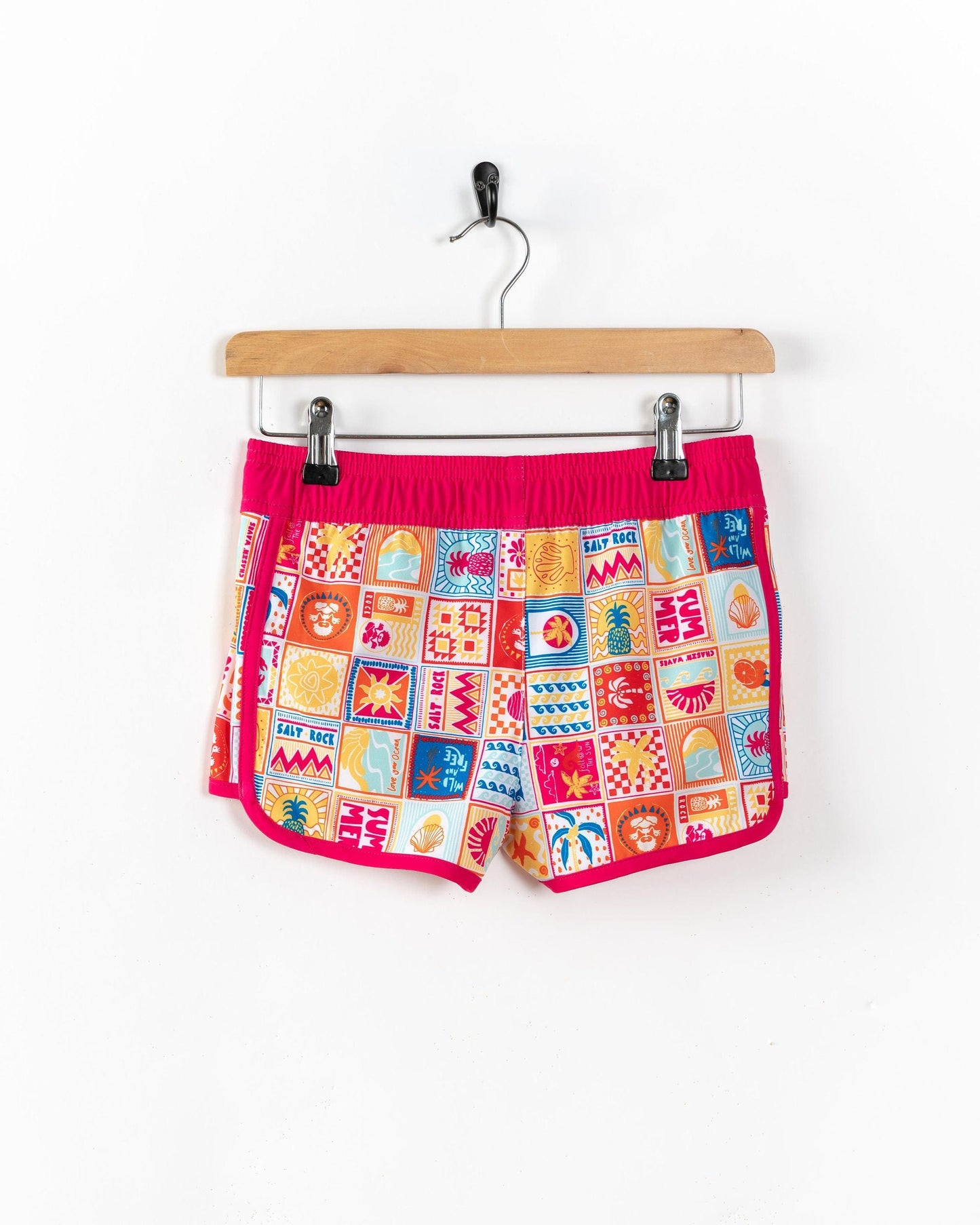 Tiles - Kids Recycled Boardshorts - Pink