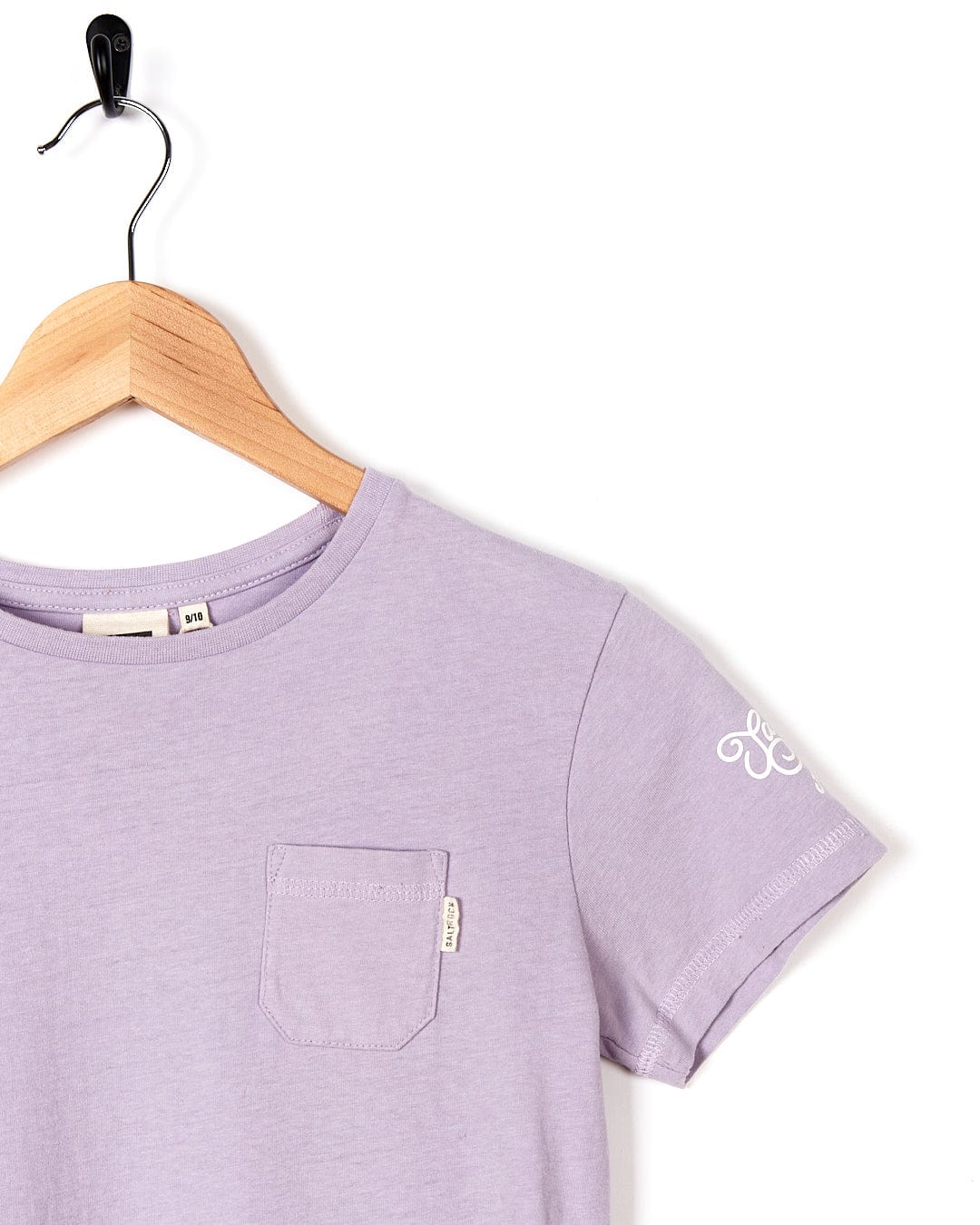 A Saltrock Chicory - Kids Snowwash Dress - Purple with a pocket on it.