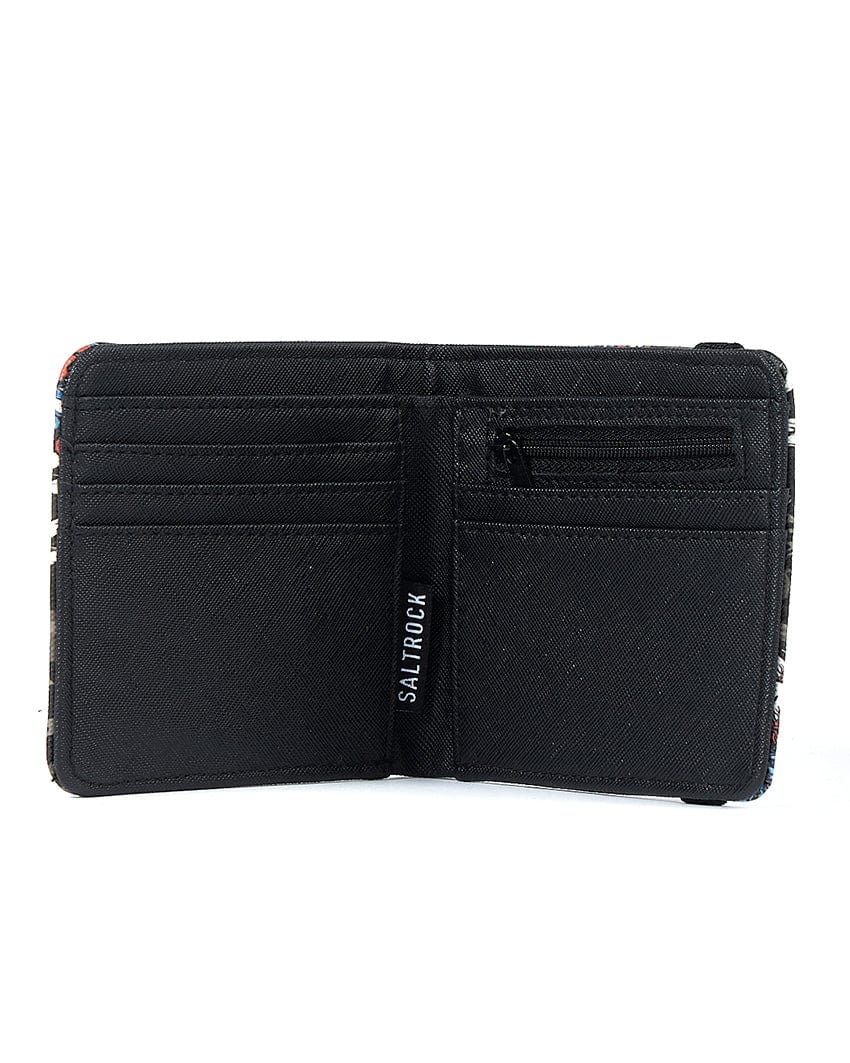 A Saltrock Creep Show - Wallet - Black with a multi colored pattern.