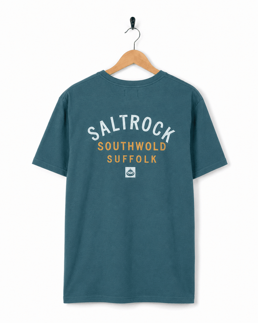 Southwold Mens Location T-Shirt in Teal