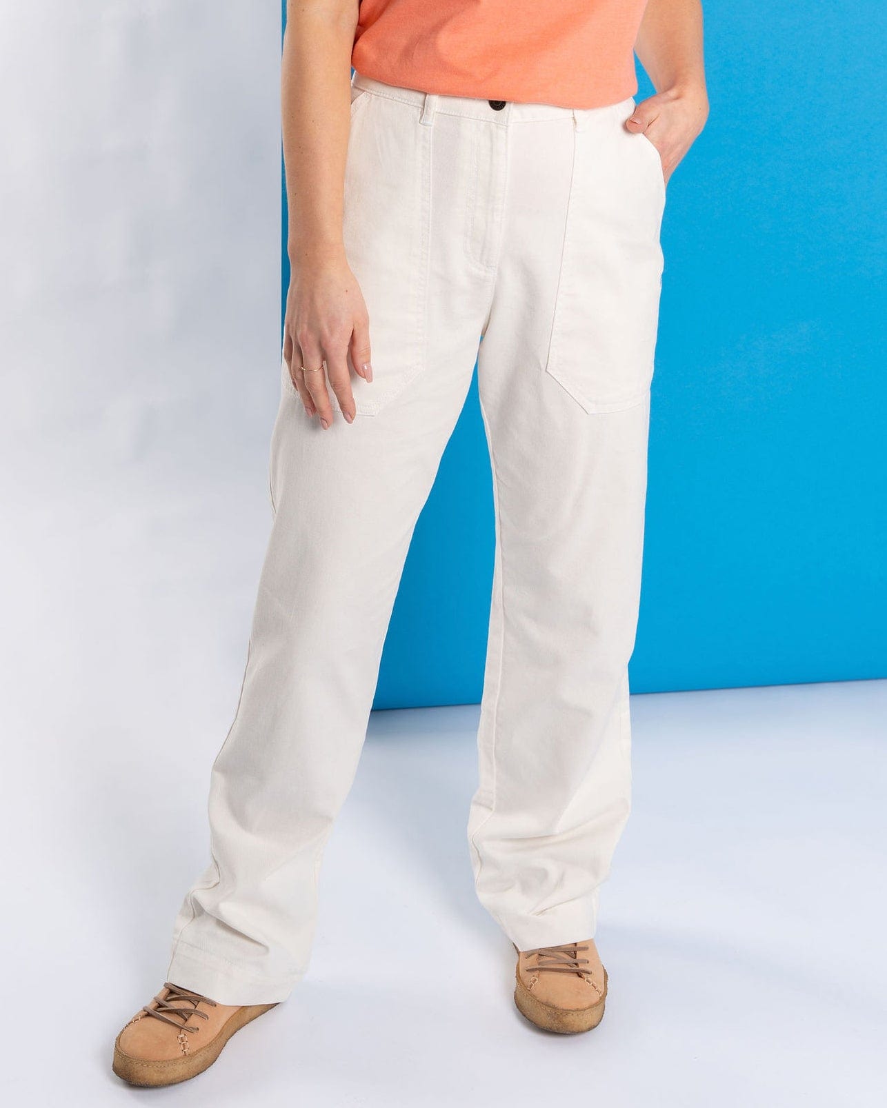 Ogden - Womens Straight Leg Trousers - White