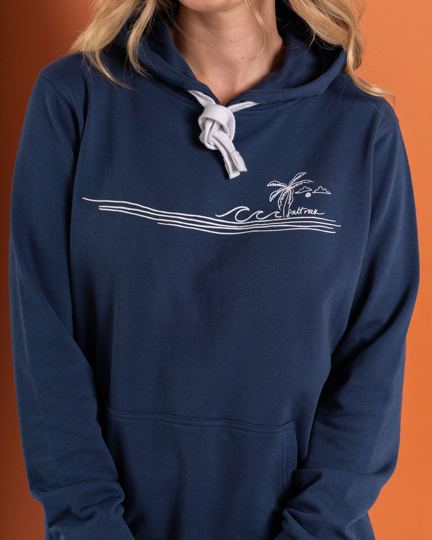 Ocean Stripe - Womens Pop Hoodie - Blue