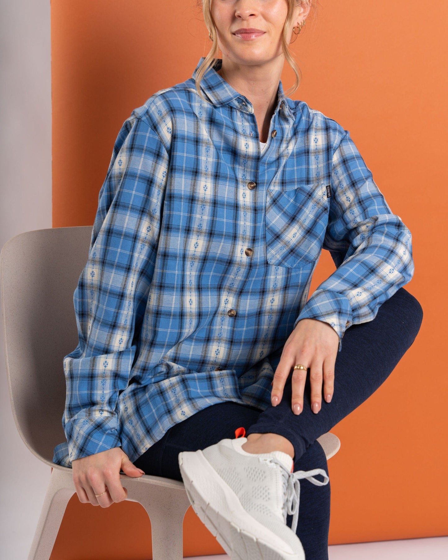 Roxanne - Womens Longline Shirt - Blue