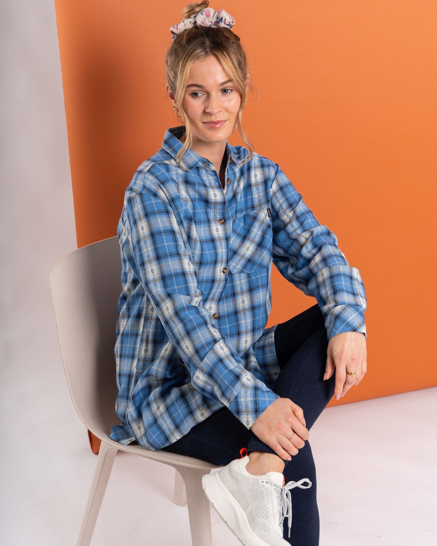 Roxanne - Womens Longline Shirt - Blue