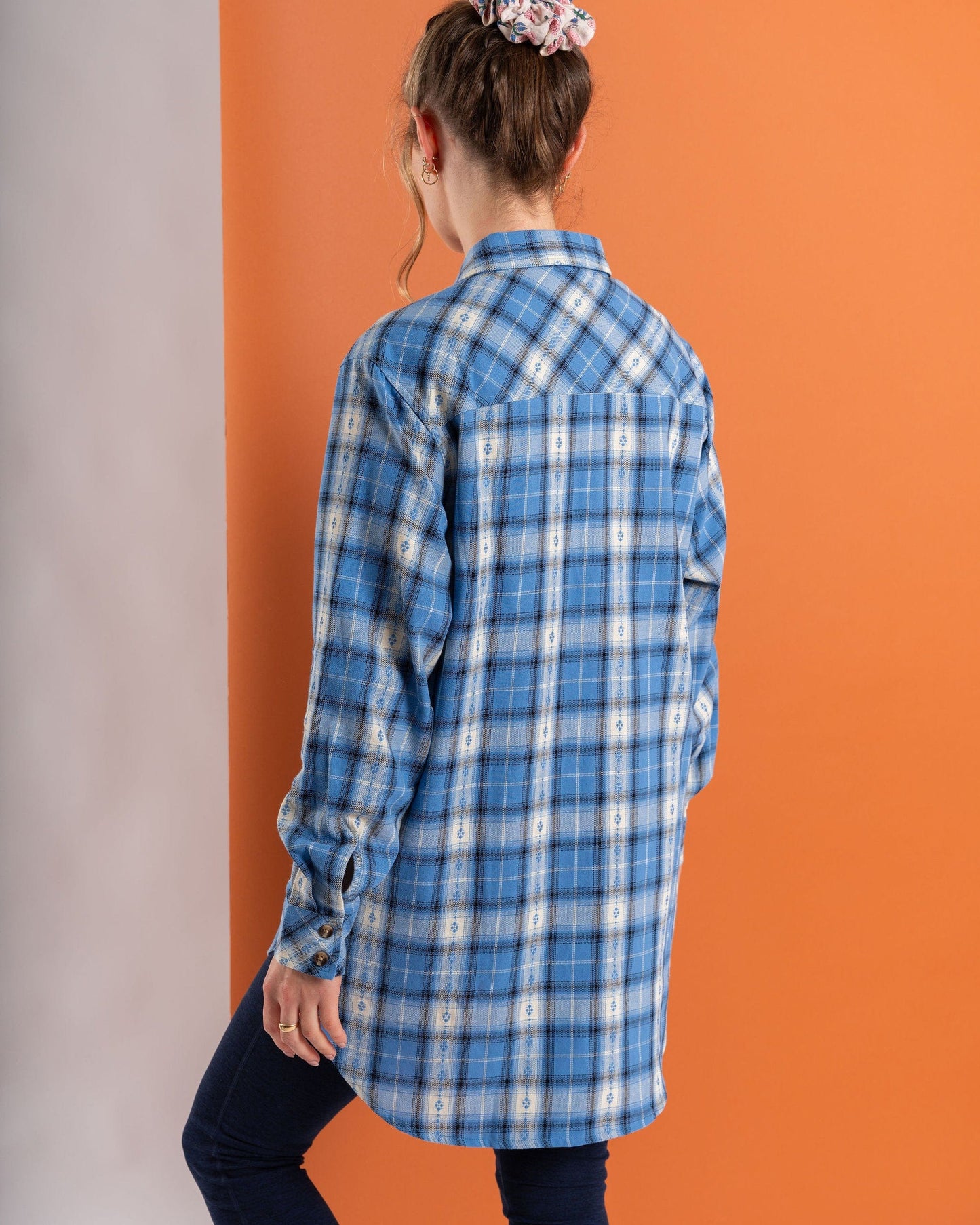 Roxanne - Womens Longline Shirt - Blue