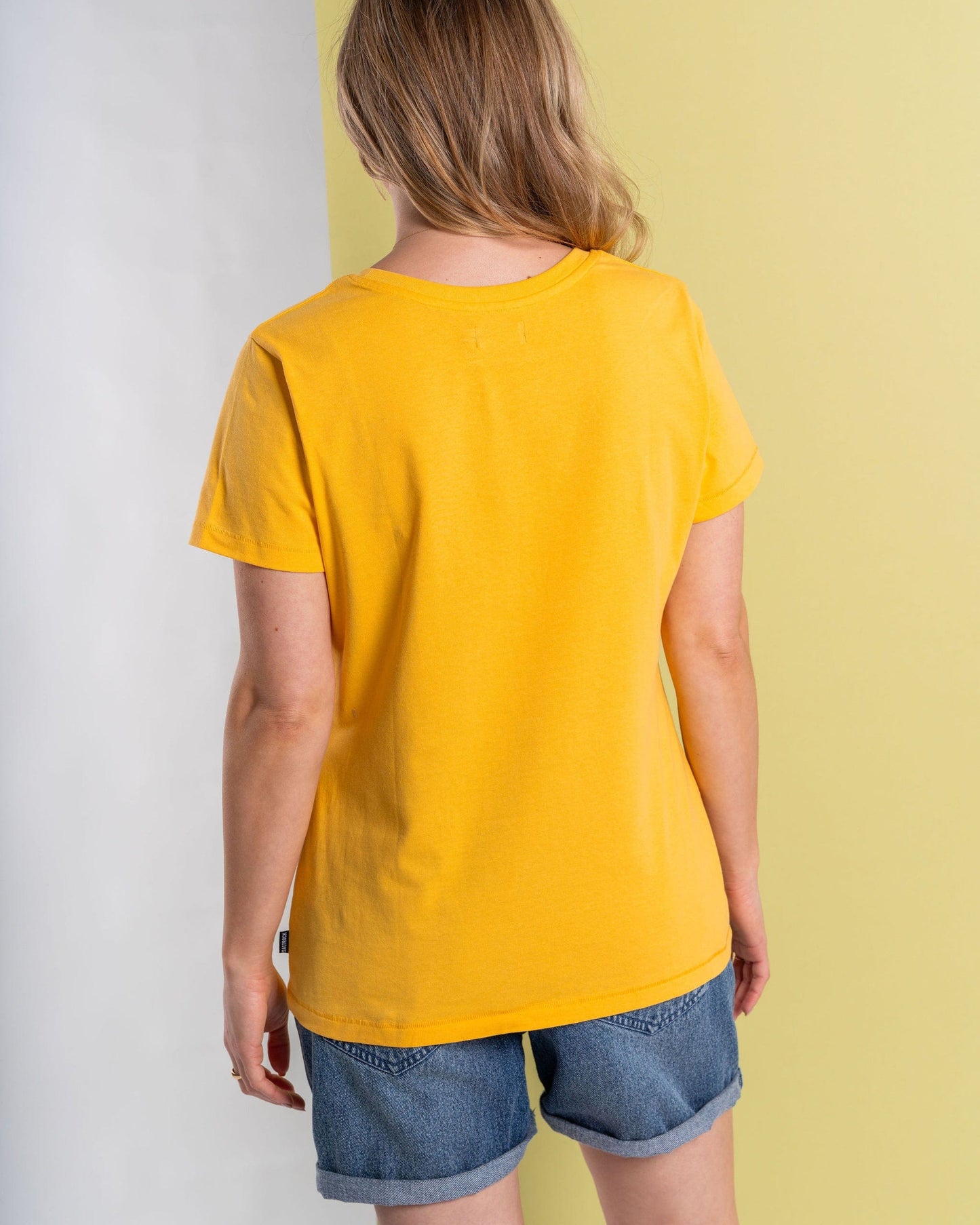 Ocean Stripe - Womens Short Sleeve T-Shirt - Yellow