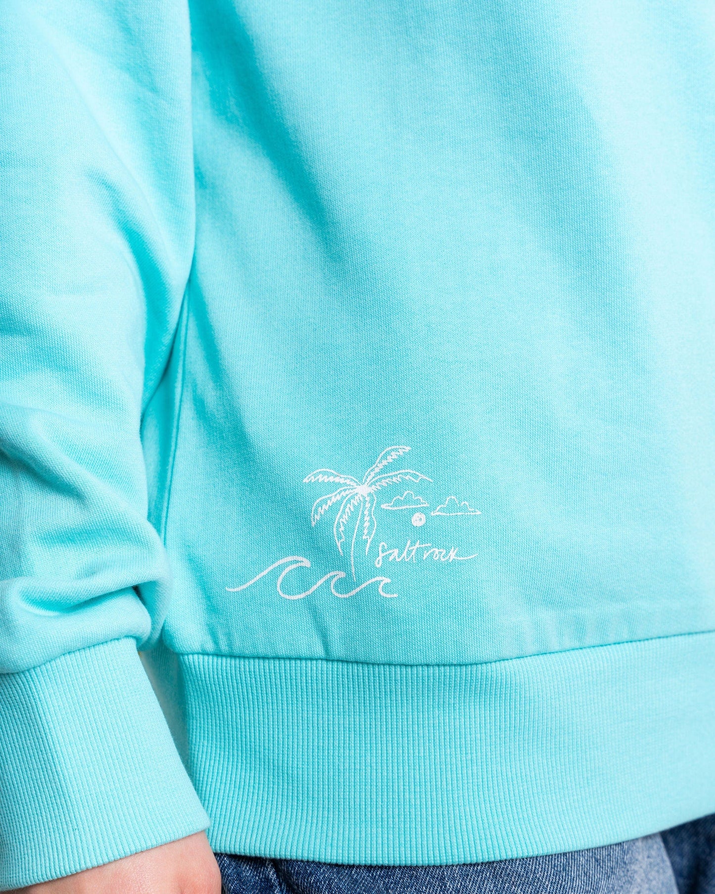 Ocean Stripe - Womens Sweat - Turquoise