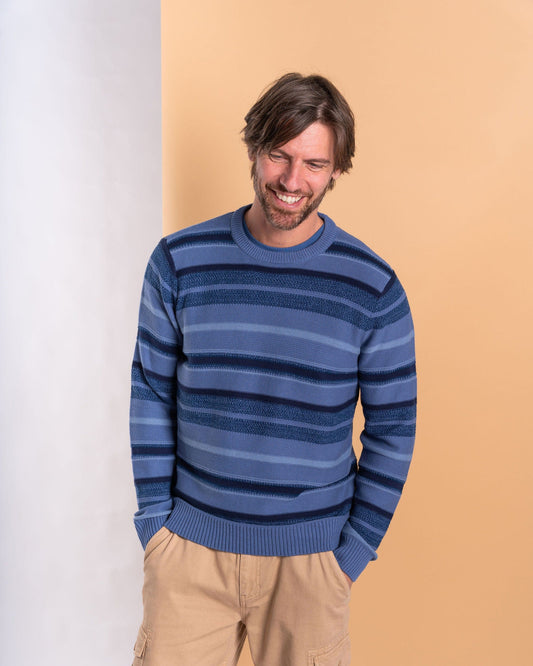 Parkham Mens Knitted Jumper in Blue