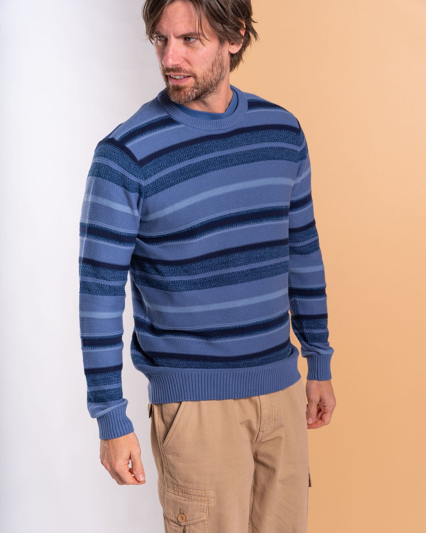 Parkham Mens Knitted Jumper in Blue