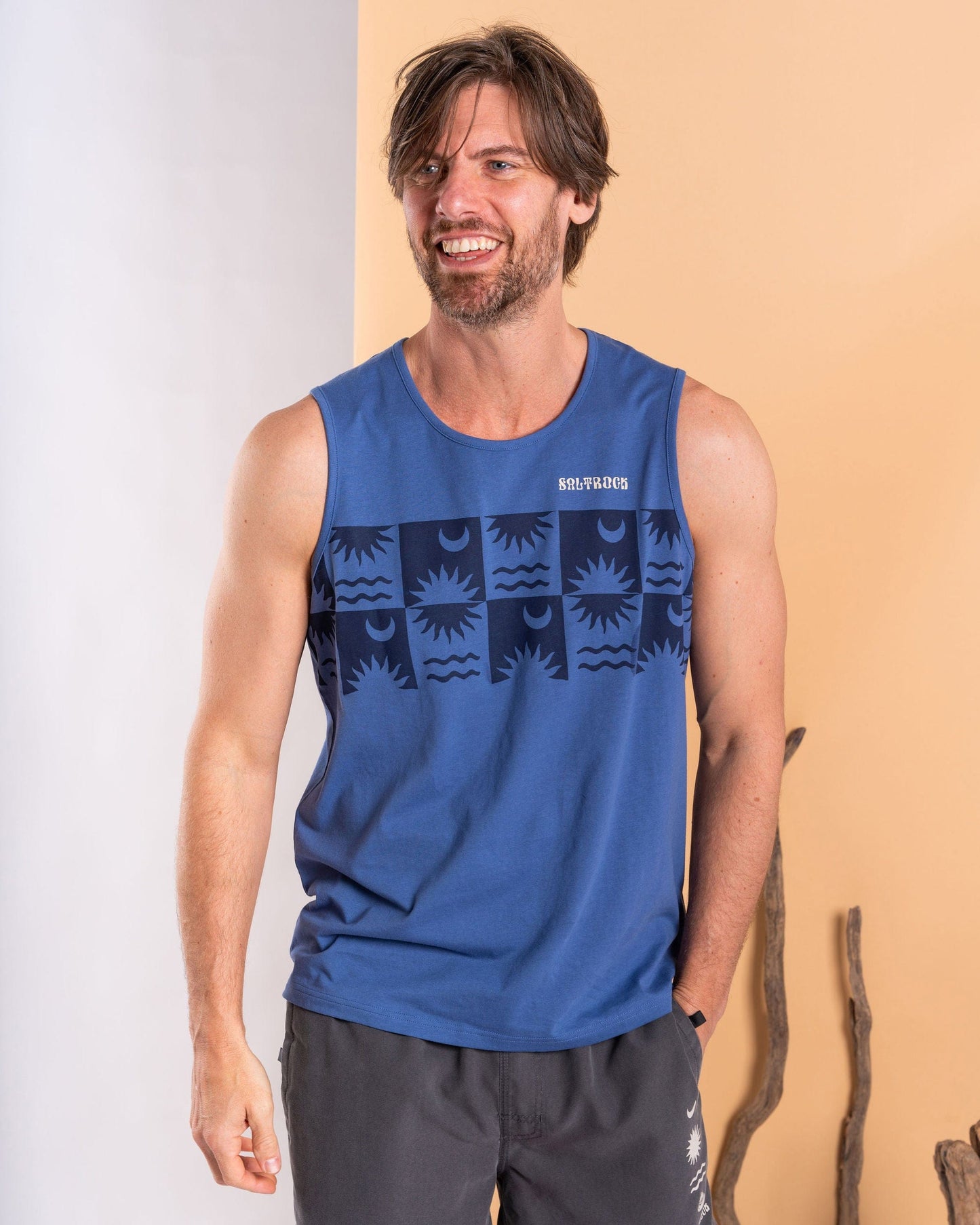 Equinox Stripe - Mens Vest - Blue