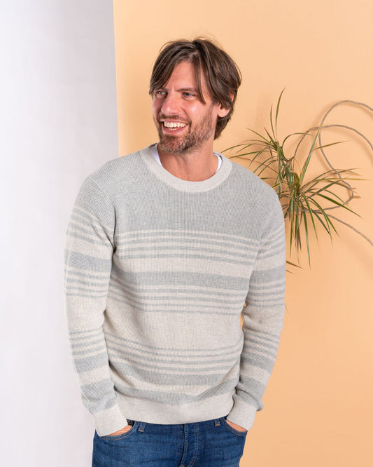 Heddon Mens Knitted Jumper in Cream